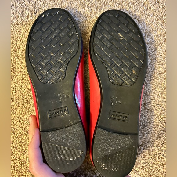 Hunter girls red & black slip on ballet flats size 5 - Picture 6 of 7